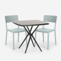 Zestaw stół 70x70cm i 2 krzesła design Regas Dark 