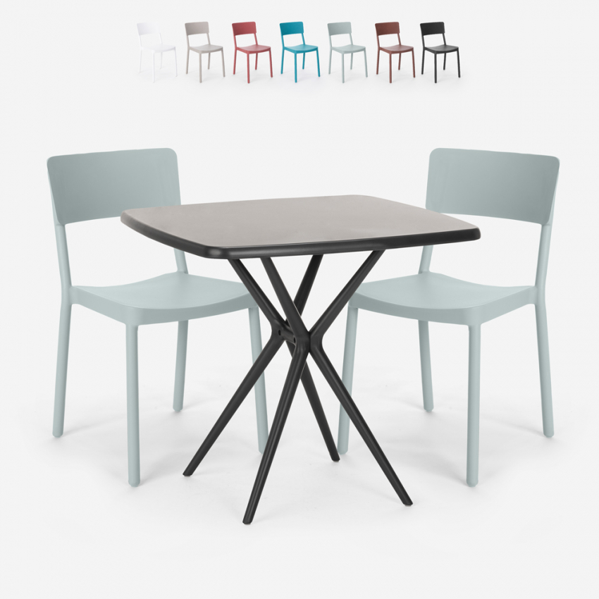 Zestaw stół 70x70cm i 2 krzesła design Regas Dark Koszt Zestaw stół 70x70cm i 2 krzesła design Regas Dark Koszt