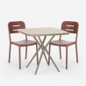 Zestaw stół z polipropylenu 70x70cm i 2 krzesła design Larum Oferta
