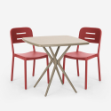 Zestaw stół z polipropylenu 70x70cm i 2 krzesła design Larum 