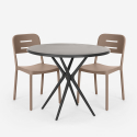 Zestaw stół 80cm 2 krzesła Ipsum Dark Model