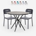 Zestaw stół 80cm 2 krzesła Ipsum Dark Promocja