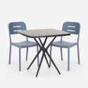 Zestaw 2 krzesła nowoczesny design stół kwadratowy 70x70cm czarny Larum Dark Oferta