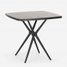 Zestaw 2 krzesła nowoczesny design stół kwadratowy 70x70cm czarny Larum Dark 