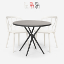 Zestaw stół 80cm i 2 krzesła z polipropylenu Kento Dark Sprzedaż