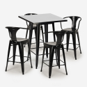 wysoki stół 60x60cm i 4 stołki bucket black Cena