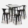 wysoki stół 60x60cm i 4 stołki bucket black Cena