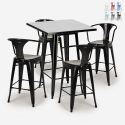 wysoki stół 60x60cm i 4 stołki bucket black Rabaty