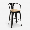 zestaw stół 60x60cm i 4 taborety bucket black top light 