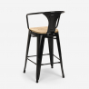 zestaw stół 60x60cm i 4 taborety bucket black top light 