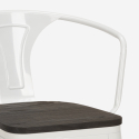 zestaw 4 taboretów wysoki biały metalowy stół 60x60cm bucket wood white 