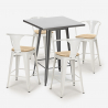 zestaw stolik 60x60cm i 4 taborety bucket top light Stan Magazynowy