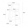 zestaw 4 taboretów Lix wysoki biały metalowy stół 60x60cm bucket wood white 