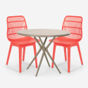 Zestaw 2 krzesła nowoczesny design i stół 80cm Bardus Model