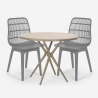 Zestaw 2 krzesła nowoczesny design i stół 80cm Bardus Cena