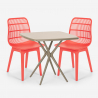 Zestaw 2 krzesła i stół 70x70cm beż kwadratowy design Cevis Oferta