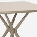 Zestaw 2 krzesła i stół 70x70cm beż kwadratowy design Cevis 