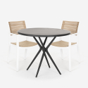 Zestaw 2 krzesła nowoczesny design i stół 80cm Fisher Dark Sprzedaż