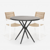 Zestaw 2 krzesła nowoczesny design i stół 80cm Fisher Dark Sprzedaż