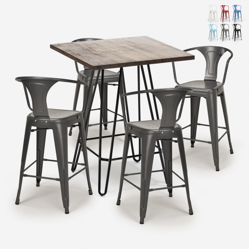zestaw barowy 4 hokery i stolik 60x60cm mason noix Promocja zestaw barowy 4 hokery i stolik 60x60cm mason noix Promocja
