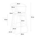 zestaw stół 60x60cm i 4 taborety mason top light 