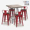 zestaw stolik 60x60cm i 4 taborety mason noix steel top Stan Magazynowy