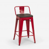 zestaw stolik 60x60cm i 4 taborety mason noix steel top 