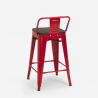 zestaw stolik 60x60cm i 4 taborety mason noix steel top 