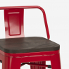 zestaw stolik 60x60cm i 4 taborety mason noix steel top 