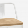 zestaw 4 hokery i stolik 60x60cm mason steel top light 
