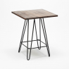zestaw 4 taboretów i stolik 60x60cm mason noix steel top light 