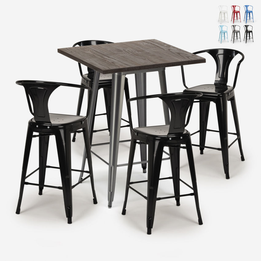 wysoki stolik 60x60cm i 4 taborety bruck Rabaty wysoki stolik 60x60cm i 4 taborety bruck Rabaty
