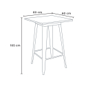 zestaw 4 taborety i stolik industrialny 60x60cm bent white Cena