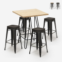 zestaw 4 taborety i wysoki stolik 60x60cm oudin Promocja