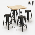 zestaw 4 taborety i wysoki stolik 60x60cm oudin Promocja
