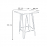zestaw 4 taborety i wysoki stolik 60x60cm oudin Cena