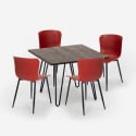 Zestaw kwadratowy stół 80x80cm 4 krzesła styl industrialny Cena