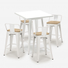 zestaw industrialny 4 stołki i stolik 60x60cm bucket steel white Katalog