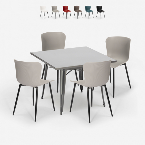 zestaw 4 krzesła Lix i stół 80x80cm wrench Promocja
