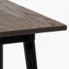 zestaw 4 industrialnych stołków Lix i wysoki stolik 60x60cm bruck wood black 