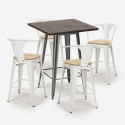 industrialny zestaw stolik 60x60cm i 4 taborety bruck top light Stan Magazynowy