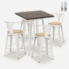 wysoki stół  60x60cm 4 taborety bruck white top light Promocja