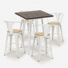 wysoki stół  60x60cm 4 taborety bruck white top light Katalog