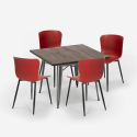 zestaw stół kwadratowy 80x80cm design industrialny 4 krzesła anvil Cena