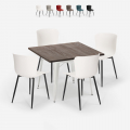 zestaw 4 krzesła Lix i stół 80x80cm anvil light Promocja
