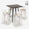 zestaw industrialny 4 taborety i stół barowy 60x60cm rough Oferta