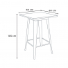 zestaw industrialny stoł 60x60cm i 4 stołki rough white 