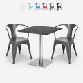 zestaw 2 krzesła stolik kawowy 70x70cm horeca bary restauracje starter silver Promocja