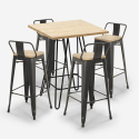 zestaw 4 stołki Lix w stylu vintage i stolik industrialny 60x60 cm rhodes Sprzedaż