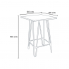 industrialny stół barowy 60 x 60 cm i 4 stołki w stylu vintage rhodes noix 